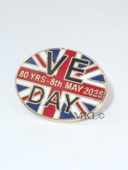 Lapel Pin Celebrating VE DAY, 80 Years, 8th May 2025 (VE009)