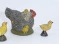 LINEOL - Chicken with Chicks (Vintage 1930's Composite Model)
