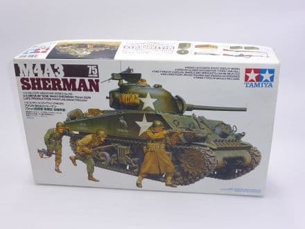 Tamiya 1:35 Kit No.35250 - M4A3 Sherman Tank with 75mm Gun & 4 Figures