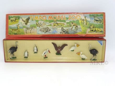 Timpo Set 405 Zoo Series, Ostrich, Penguins, Stork, Eagle, Pelicans