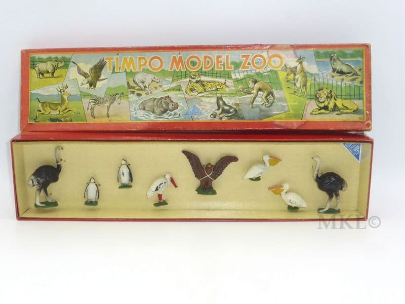 Timpo Set 405 Zoo Series, Ostrich, Penguins, Stork, Eagle, Pelicans