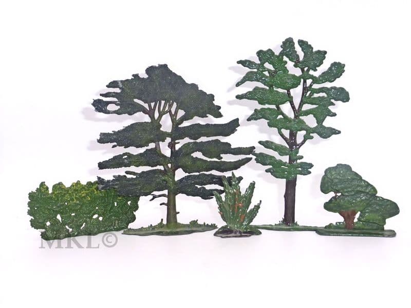 Vintage Lead Britains & Other Makers Metal Trees & Bushes