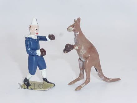W Britains Set 451B & 447B - Boxing Kangaroo & Clown