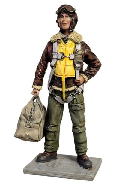WB10206 - U.S.A.A.F. Heavy Bomber Crewman Standing Wearing B-6 Flying Helmet and Goggles