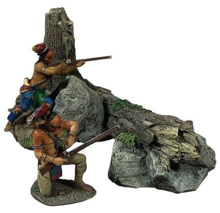 WB16131 - Ambush Set, No.3 Two Native Warriors Behind Rocky Outcropping