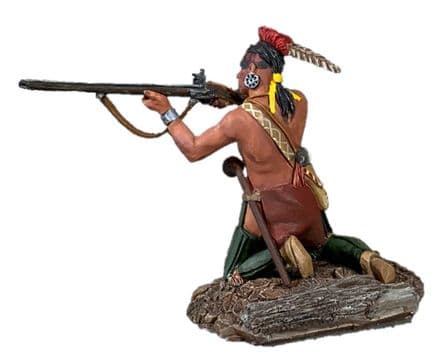 WB16143 - Native American Warrior Kneeling Firing from Knoll