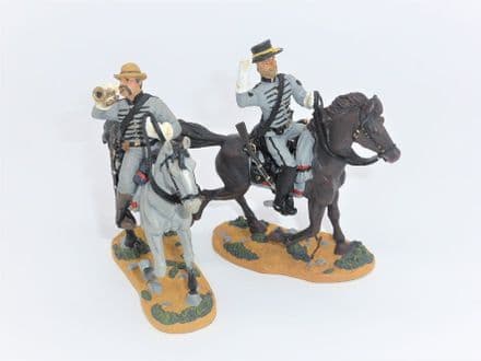 WB17402 Confederate Bugler & Sergeant Mounted