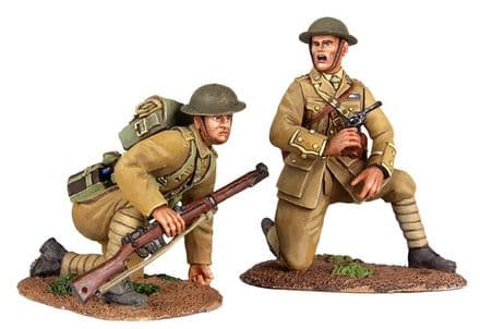 WB23073 - "Move up" British Infantry Officer Kneeling and British Infantry Preparing to Spring Up