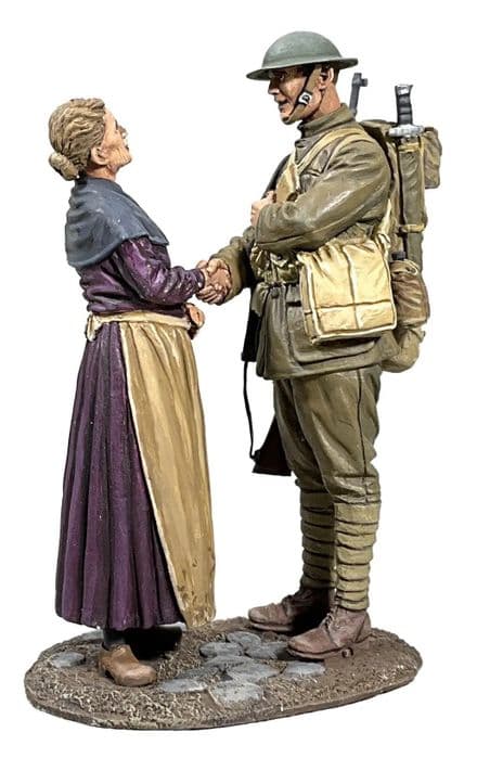 WB23129 - "Bless You" French Village Woman Greeting U.S. Infantry Doughboy, 1918