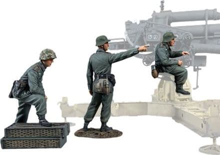 WB25221 - Surveying the Field, Three Members of a German 88 Flak Gun