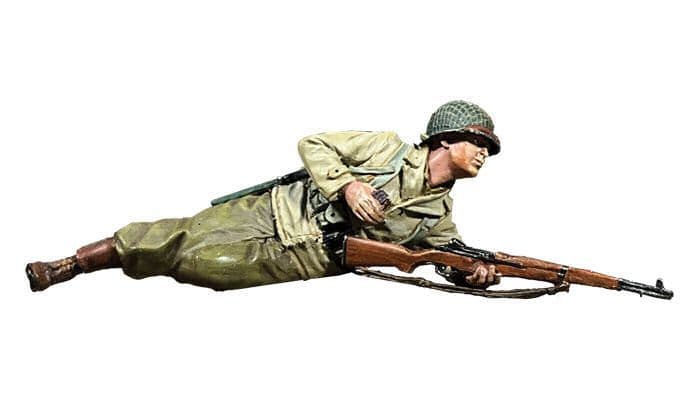 WB25288 - U.S. Infantryman Prone Loading M1 Garand, 1943-45