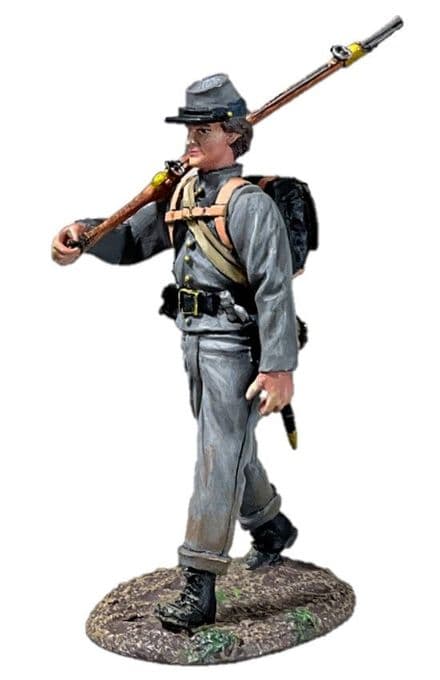 WB31443 - Confederate Infantry Marching with Knapsack Wearing Depot Jacket