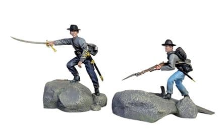 WB31490 - "Scrambling Up The Roundtops" Confederate Officer and Infantryman