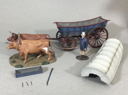 WB35045-18th-19th Century Freight Wagon with Two Oxen & Teamster