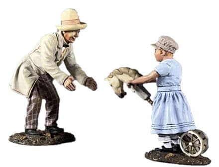 WB35053 - "Grandpa’s Little Gift" Grandpa and Grandson with Hobby Horse, 1855-72