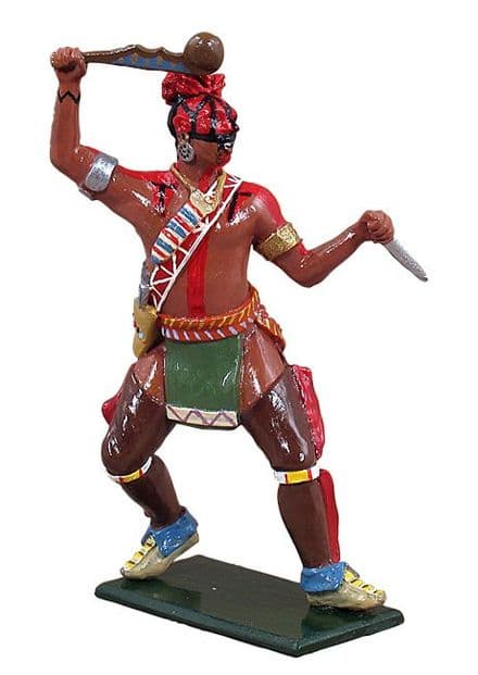 WB47053 - Native American Warrior, Huron, Attacking with War Club, 1751-1764