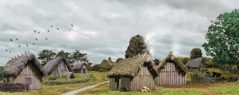 WB51101 - Viking Era Saxon Village Scenic Backdrop 31