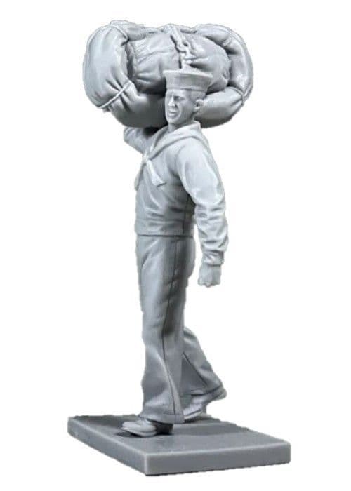 WB70033 - U.S.N. Sailor in Whites with Seabag and Hammock, 1920-41 , Resin Kit