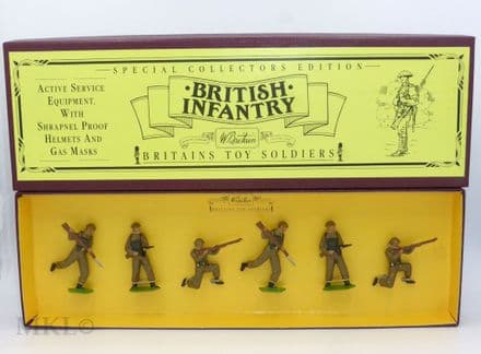WB8803 - British Infantry - with Active Service Equipment, Shrapnel Proof Helmets & Gas Masks