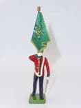 William Britain Green Howard Standard Bearer (small paint chip)