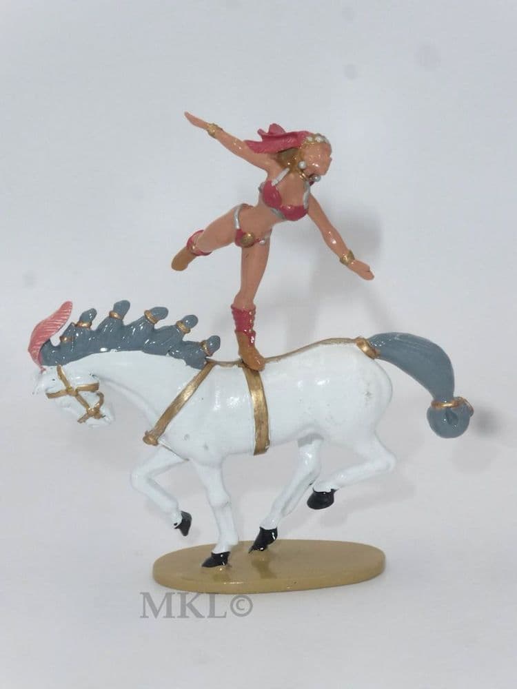 Britain Circus - Equestrienne , Horse & Rider, Pink Lady, White Horse with Pink Plume