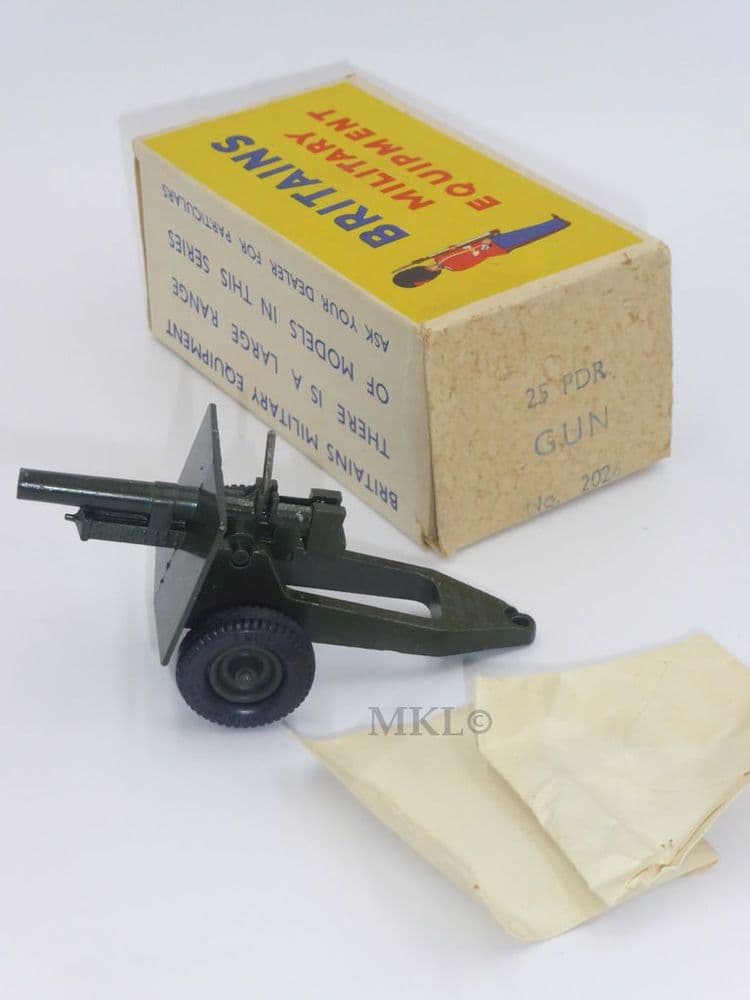 Vintage William Britain WB2026 - 25 Pounder Gun with Shells