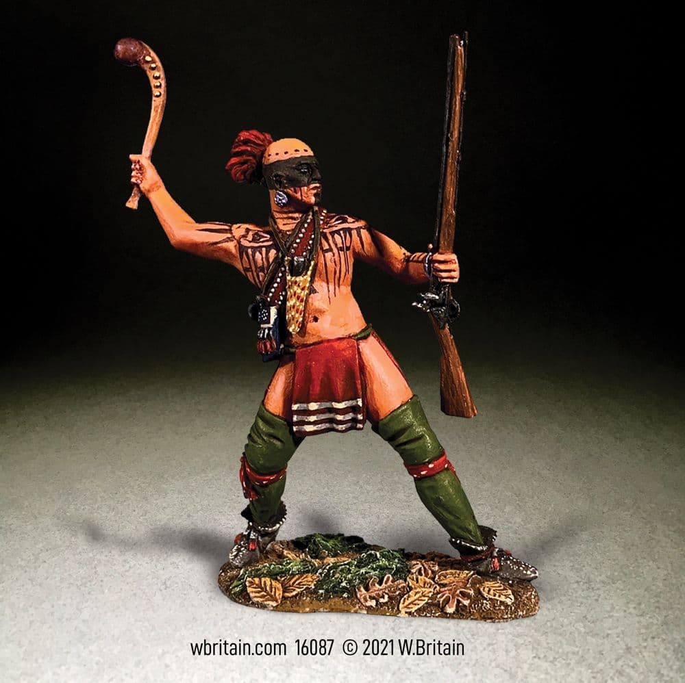 WB16087 Native Warrior Attacking with Warclub