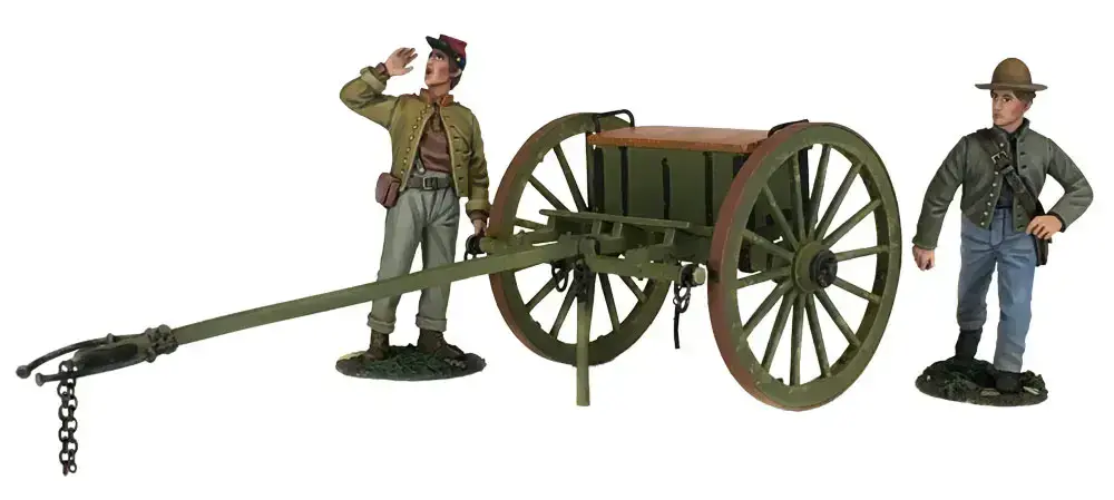 WB31293 - Confederate Light Artillery Limber Set with Two Man Crew