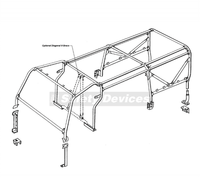 10-Point Multi-Point Bolt-In External Front Roll Cage
