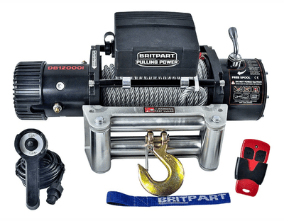 12,000lbs 12V Pulling Power Winch - Steel Cable