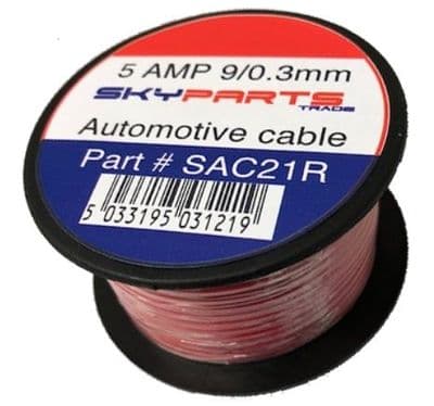 5 Amp 6 Metre Single Core Cable - Red