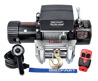 6,000lbs 12V Pulling Power Winch - Steel Cable