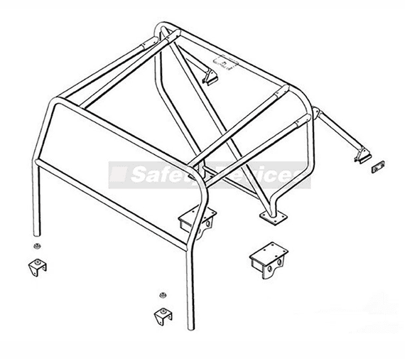 6Point Full External BoltIn Roll Cage