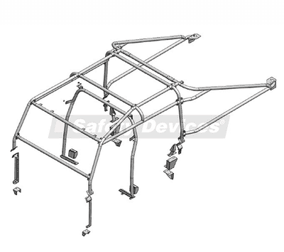 8-Point Multi-Point External Bolt-In Roll Cage with Internal B Hoop