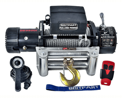 9,500lbs 12V Pulling Power Winch - Steel Cable