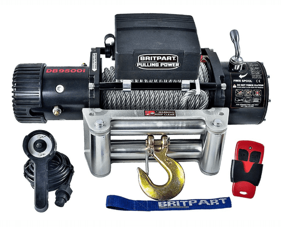 9,500lbs 12V Pulling Power Winch - Steel Cable