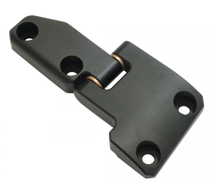 Black Defender Billet Aluminium Rear Full Door Hinge Set