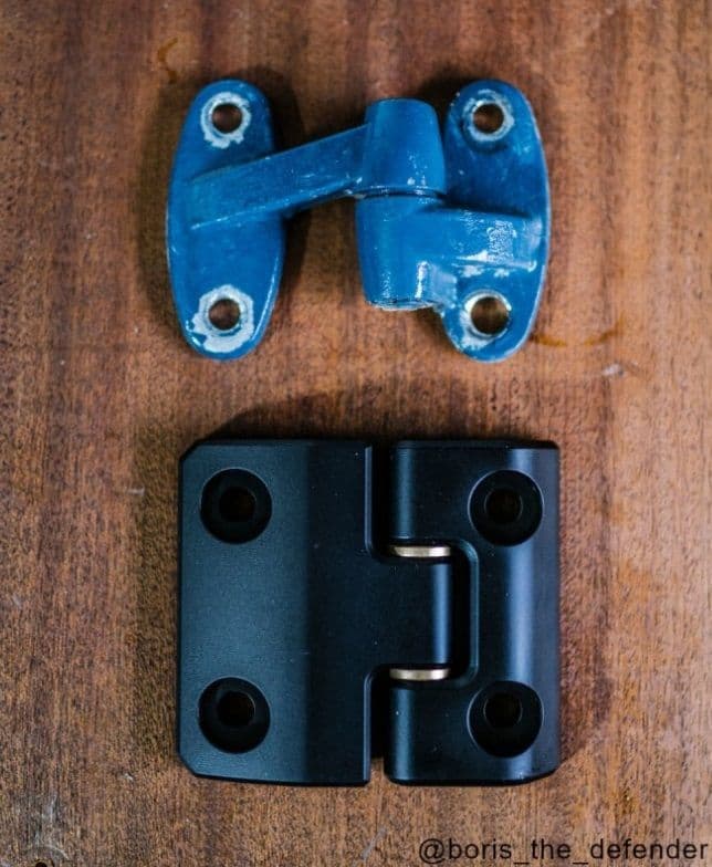 Black Defender Billet Aluminium Rear Full Door Hinge Set