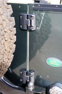 Black Defender Billet Aluminium Rear Half Door Hinge Set