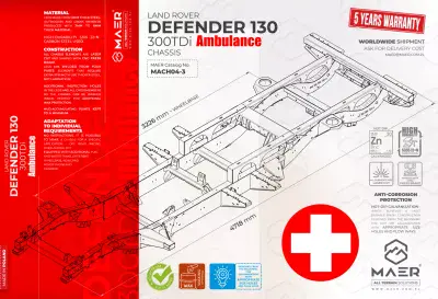 DEFENDER 130 300TDi Ambulance chassis