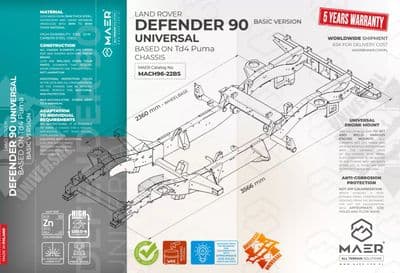 DEFENDER 90 UNIVERSAL based on Td4 Puma chassis - BASIC
