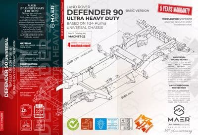DEFENDER 90 UNIVERSAL ultra HEAVY DUTY based on Td4 Puma chassis - BASIC