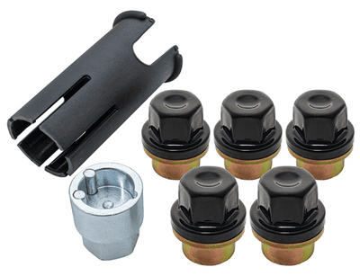 Defender Black Locking Wheel Nut Kit