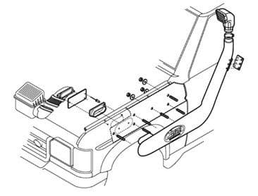 Discovery 2 - Safari Snorkel - Raised Air Intake TD5 & V8 (1999-2005) - DA3023