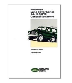 Parts Catalogue Optional Equipment Series IIA, III & 109 V8 - RTC9842CE