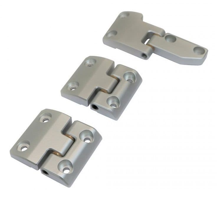 Silver Defender Billet Aluminium Rear Full Door Hinge Set