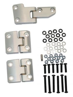 Silver Defender Billet Aluminium Rear Full Door Hinge Set