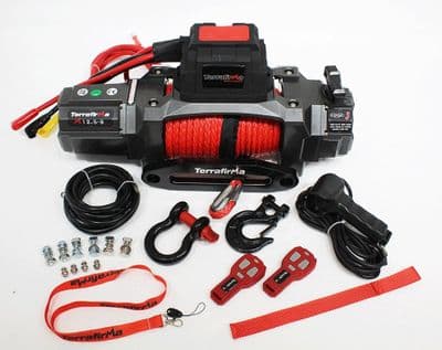 Terrafirma M12.5S 12V Electric Winch - Synthetic Rope & Remote Control - TF3320