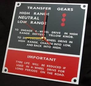 Transfer Gear Plaque Wall Clock - Black & Red