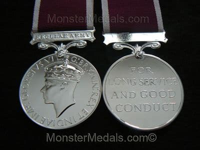 FULL SIZE ARMY LONG SERVICE GOOD CONDUCT LSGC MEDAL GEORGE VI GVI